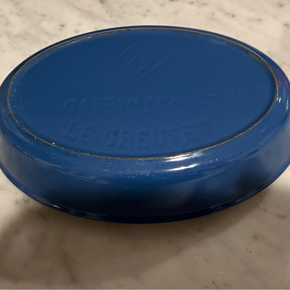 Le Creuset Cream and Blue Baking Dish with Orange Pitcher - Picture 3 of 7